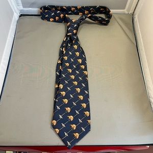 Vintage gucci pure silk 1973 navy blue tie